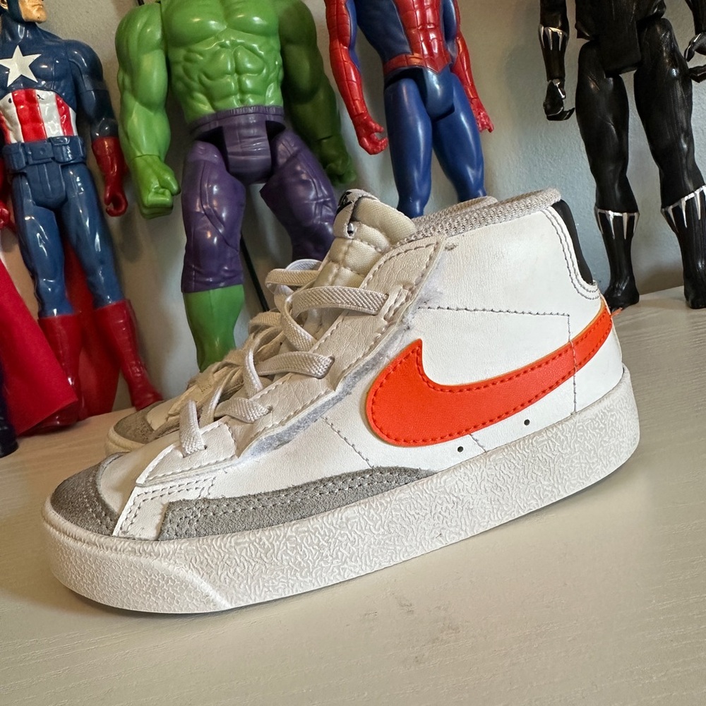 Nike Blazer Mid '77 Toddler White Orange Sneakers